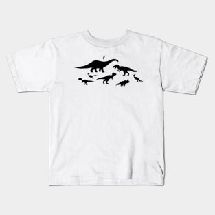 Black and White Dinosaurs Kids T-Shirt